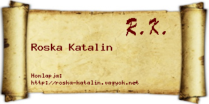 Roska Katalin névjegykártya